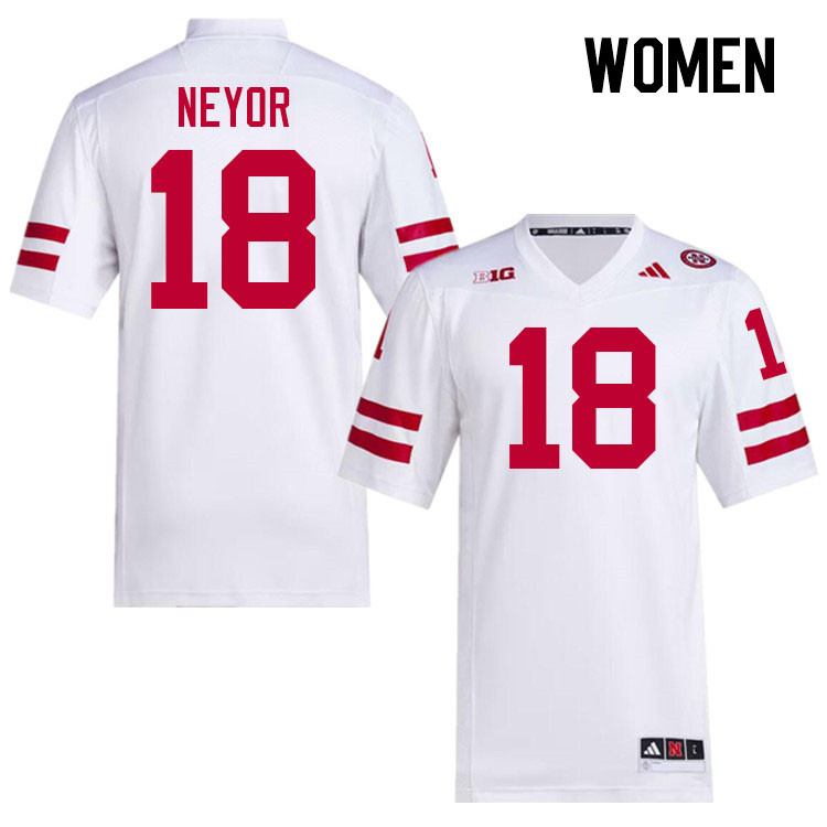 Women #18 Isaiah Neyor Nebraska Cornhuskers College Football Jerseys Stitched Sale-White